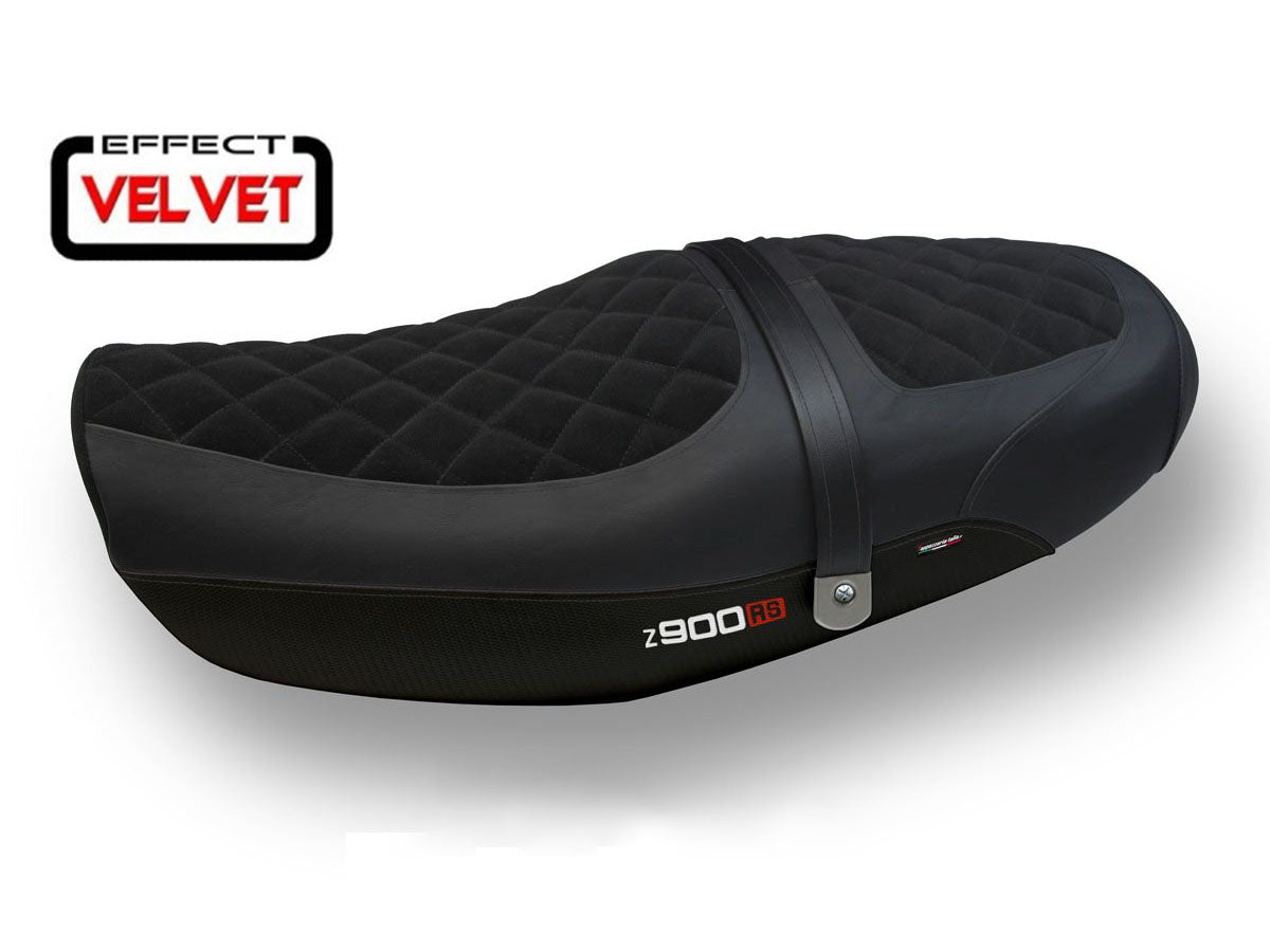 TAPPEZZERIA ITALIA Kawasaki Z900RS (2018+) Velvet Seat Cover "Natal Total Black"