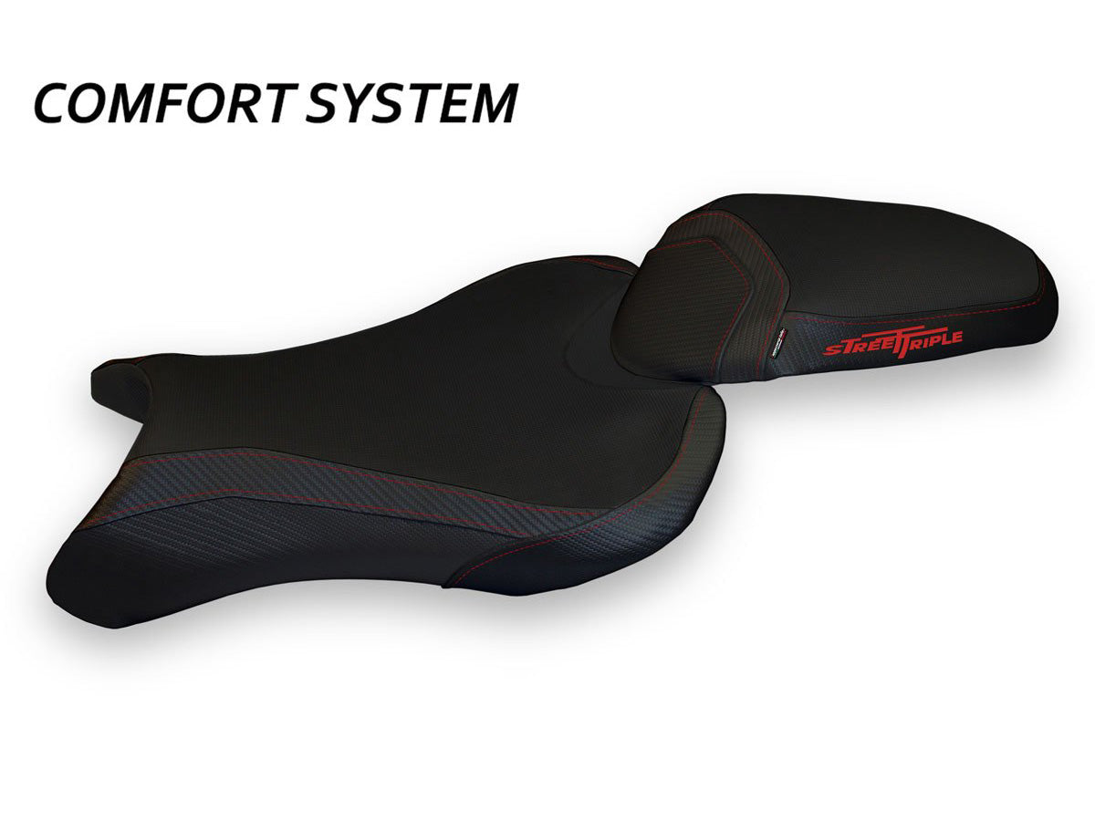 TAPPEZZERIA ITALIA Triumph Street Triple (17/22) Comfort Seat Cover "Molina Total Black"
