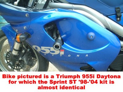 CP0036 - R&G RACING Triumph Sprint ST/Tiger 955i Frame Crash Protection Sliders "Classic"