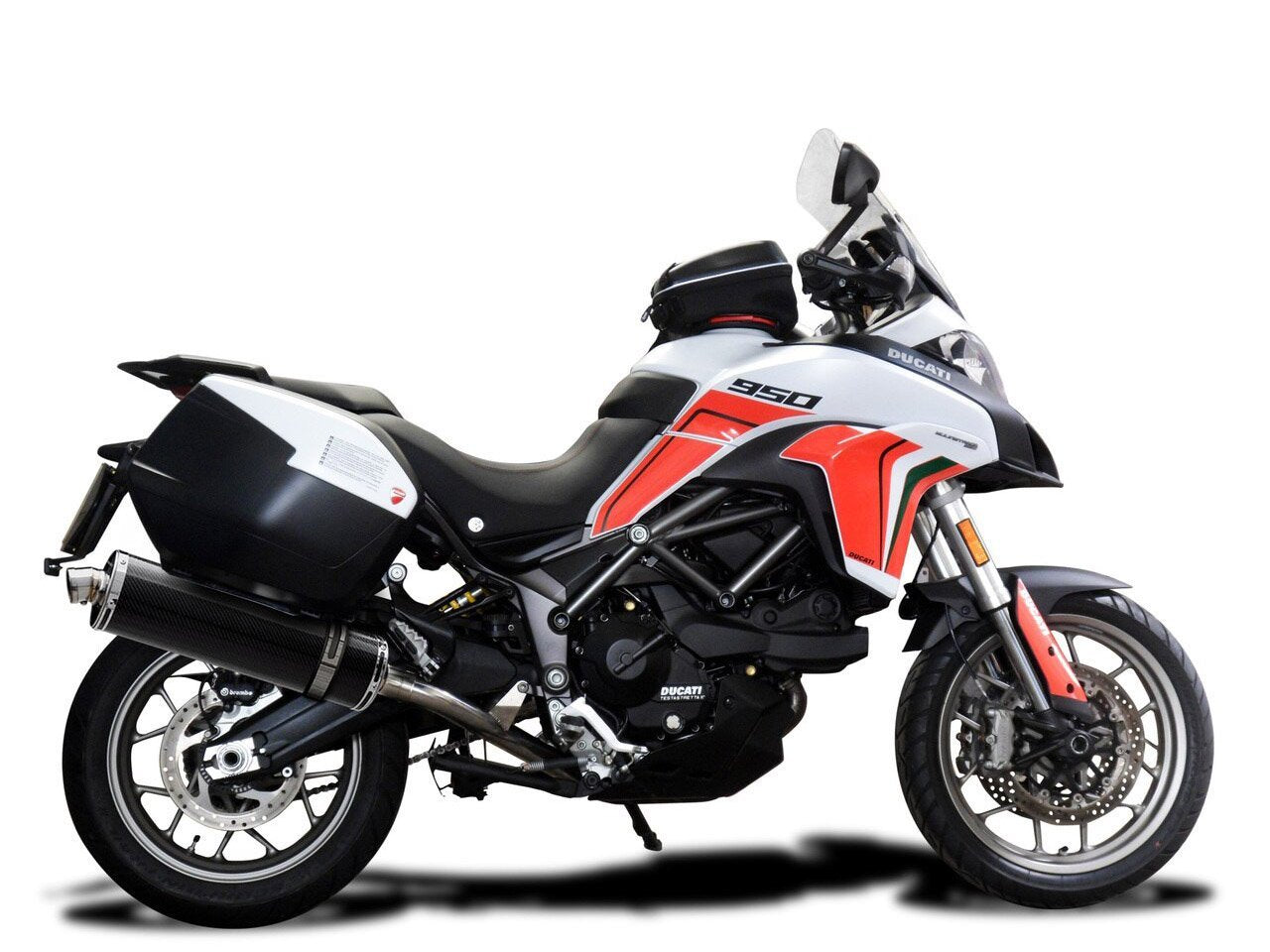 DELKEVIC Ducati Multistrada 950 De-Cat Slip-on Exhaust Stubby 18" Carbon