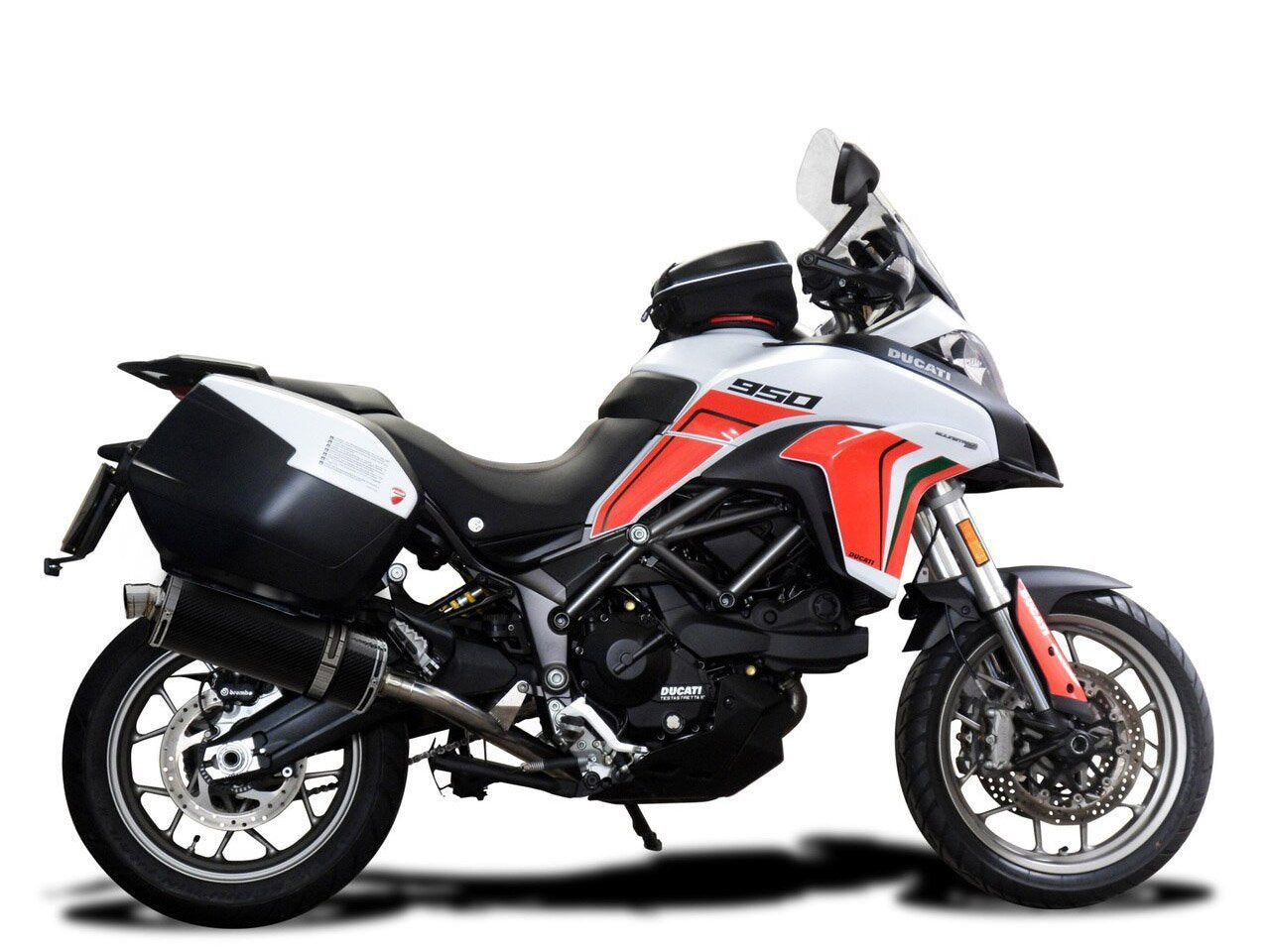 DELKEVIC Ducati Multistrada 950 De-Cat Slip-on Exhaust Stubby 14" Carbon