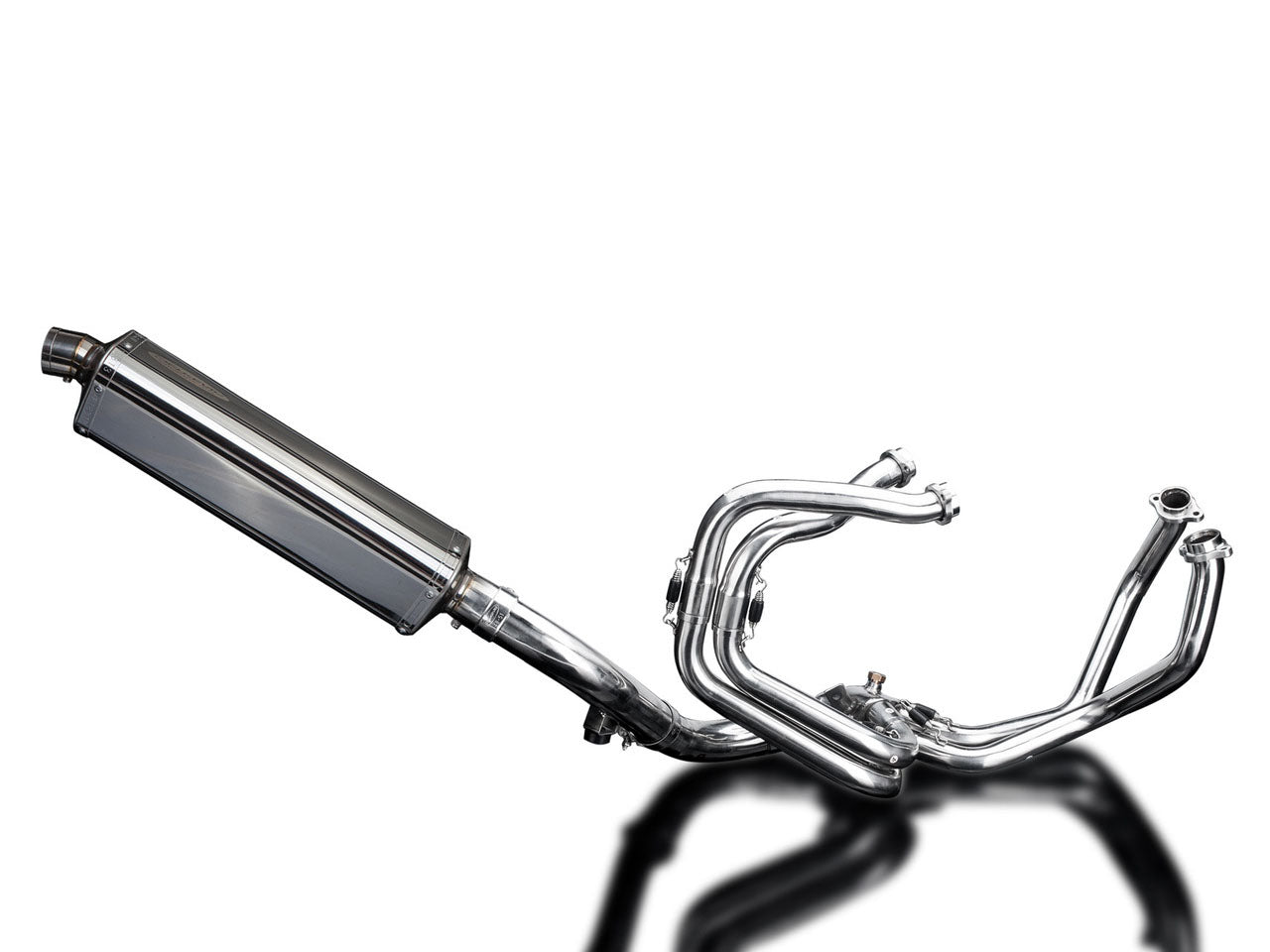 DELKEVIC Honda VFR800X / VFR800F Full Exhaust System with Stubby 17" Tri-Oval Silencer