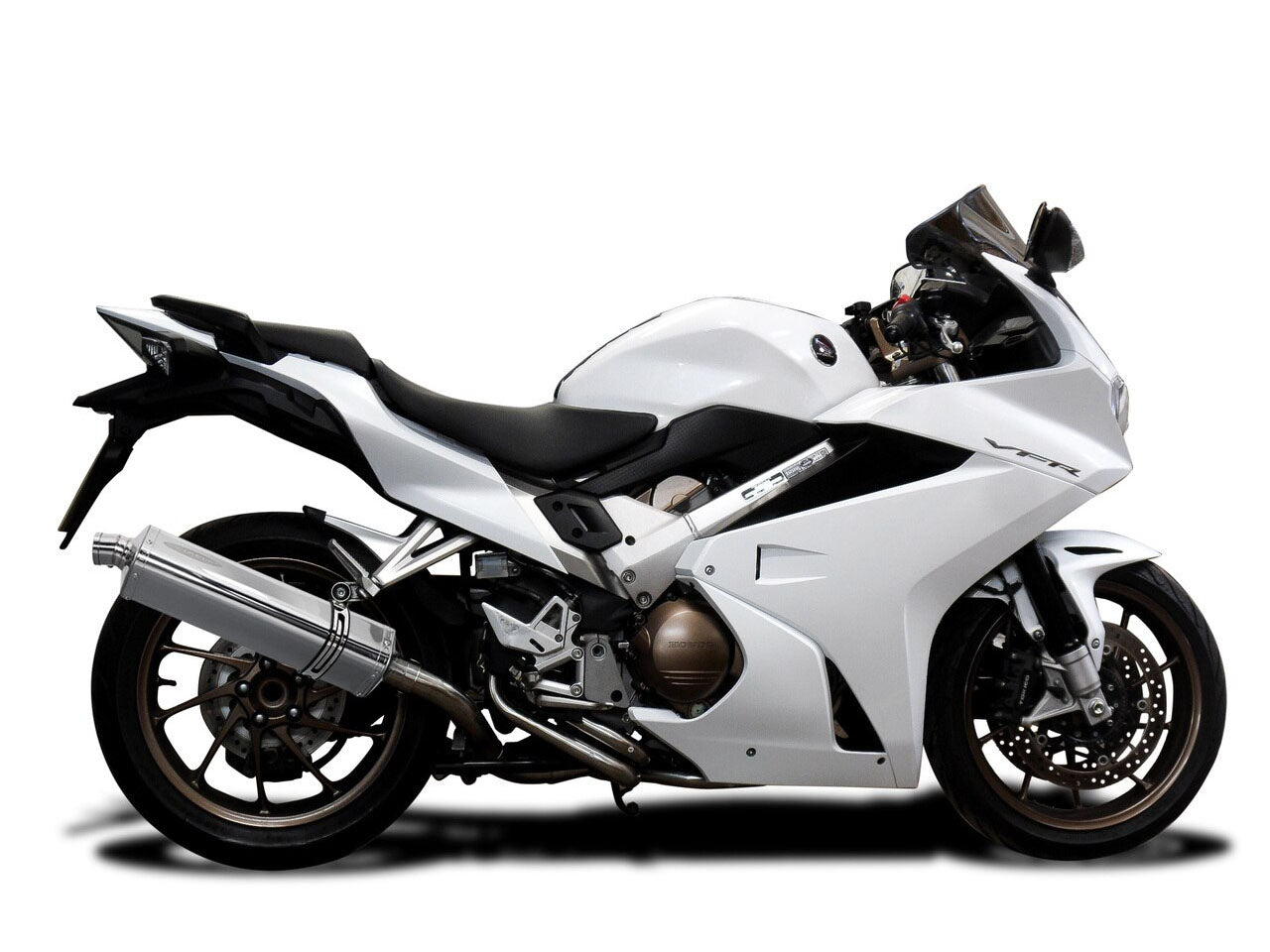 DELKEVIC Honda VFR800X / VFR800F Full Exhaust System with Stubby 17" Tri-Oval Silencer
