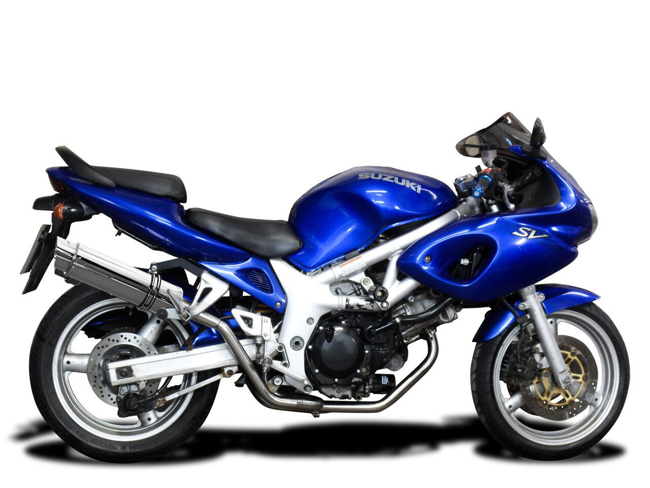 DELKEVIC Suzuki SV650 (99/02) Full Exhaust System with High Mount SL10 14" Silencers