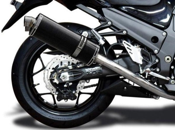 DELKEVIC Kawasaki Ninja ZX-14R Full Exhaust System with Stubby 14" Carbon Silencers