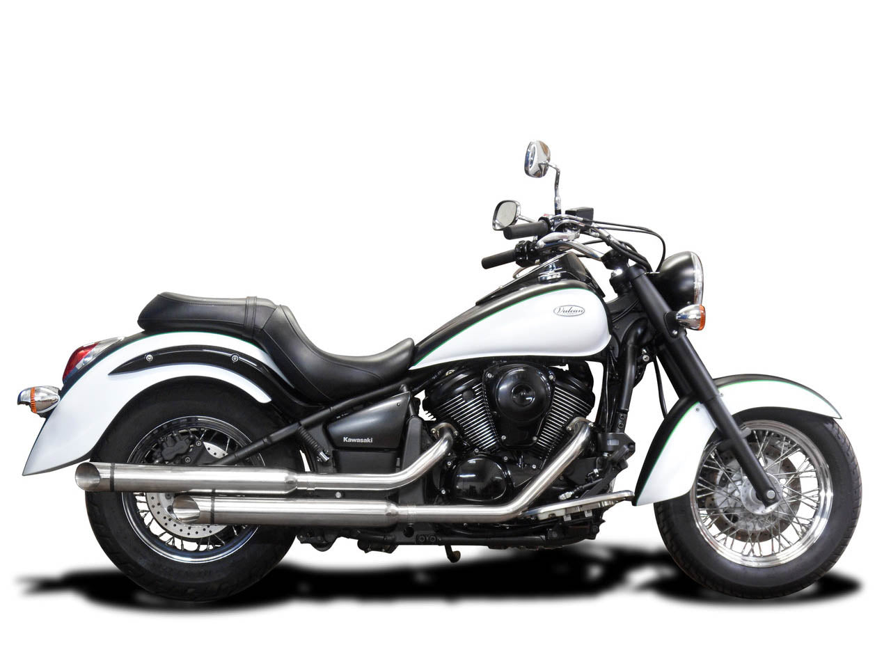 DELKEVIC Kawasaki VN900 Vulcan Full Exhaust System "Slash Cut 21"