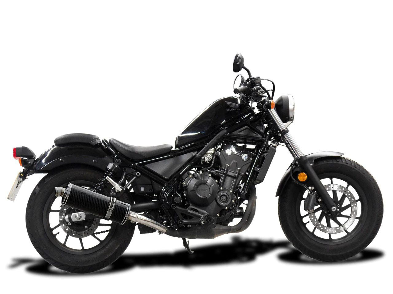DELKEVIC Honda CMX300/500 Rebel Slip-on Exhaust Stubby 14" Carbon