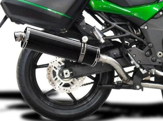 DELKEVIC Kawasaki Versys 1000 Full Exhaust System with Stubby 18" Carbon Silencer