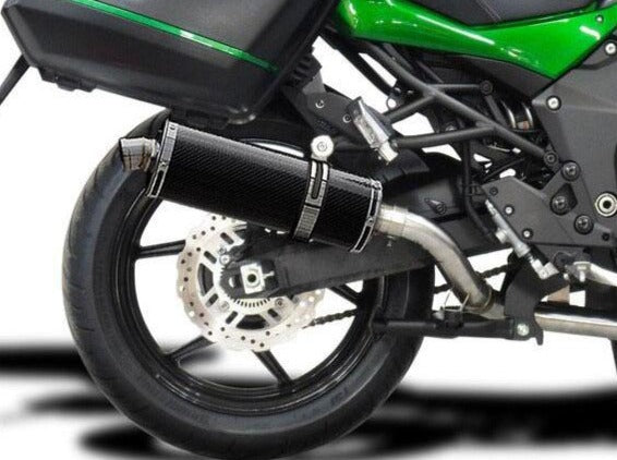 DELKEVIC Kawasaki Versys 1000 Full Exhaust System with Stubby 14" Carbon Silencer