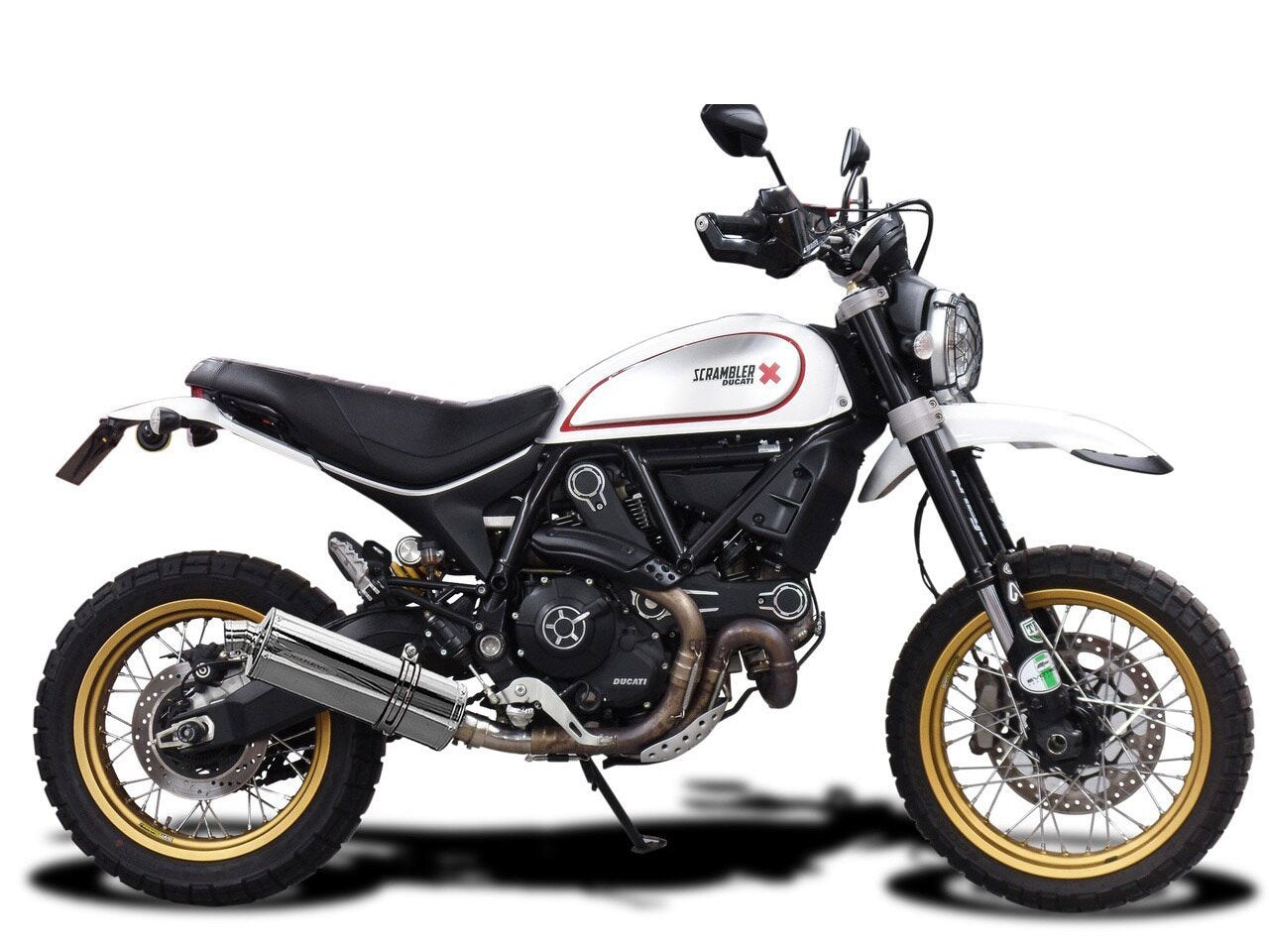 DELKEVIC Ducati Scrambler Desert Sled Slip-on Exhaust Stubby 14"