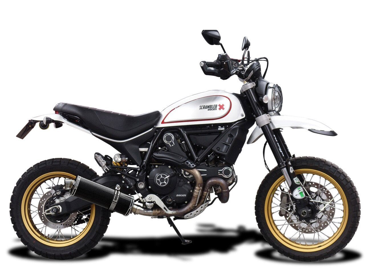DELKEVIC Ducati Scrambler Desert Sled Slip-on Exhaust Stubby 14" Carbon