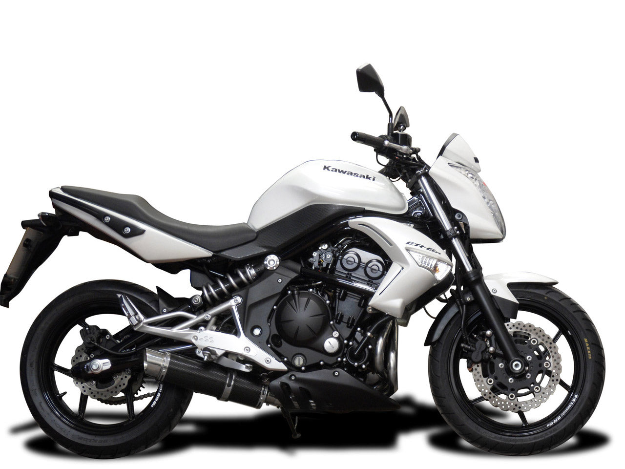 DELKEVIC Kawasaki ER-6N (09/11) Full Exhaust System with DL10 14" Carbon Silencer