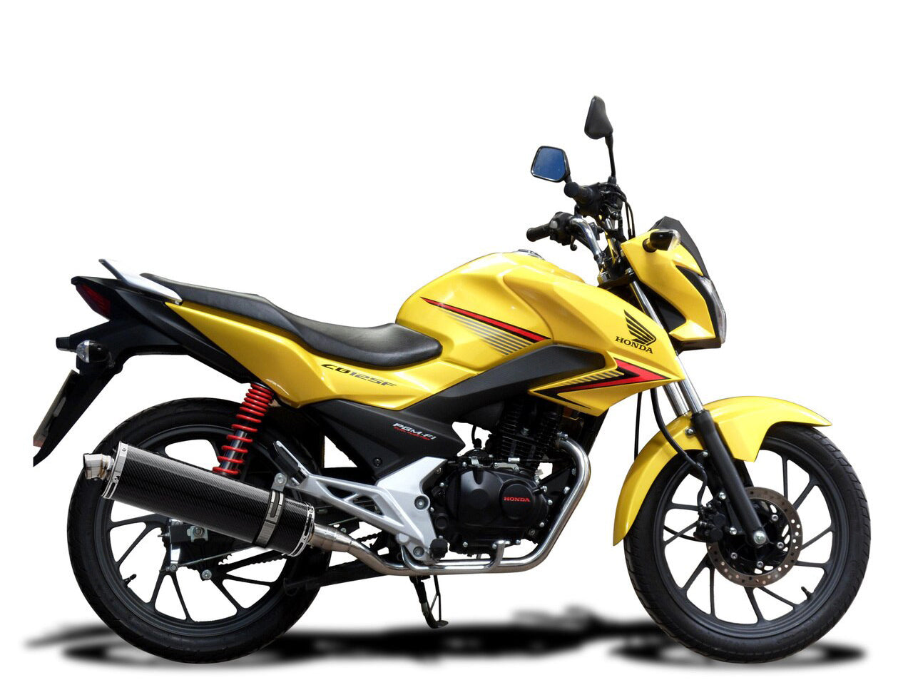 DELKEVIC Honda CB125F (15/18) Full Exhaust System with Stubby 18" Carbon Silencer