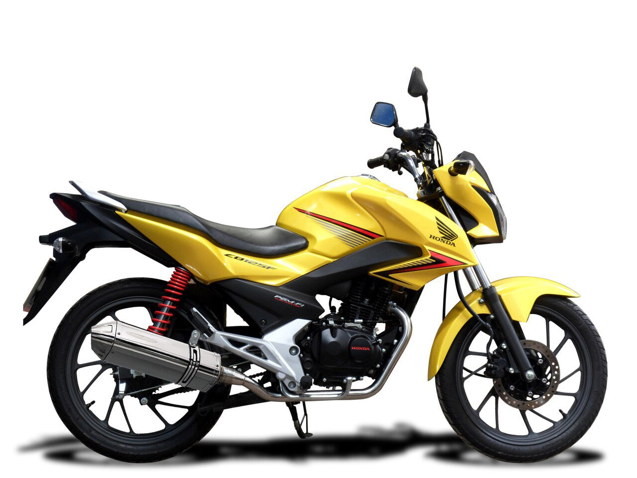 DELKEVIC Honda CB125F (15/18) Full Exhaust System with 13" Tri-Oval Silencer