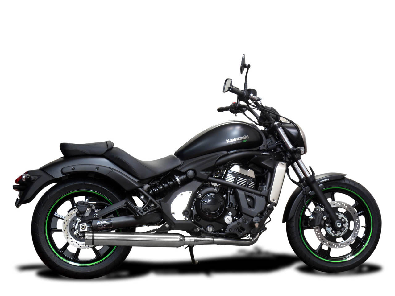 DELKEVIC Kawasaki Vulcan S EN650 (15/20) Full Exhaust System with Bull Nose Tip 21" Silencer