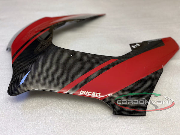CARBONVANI Ducati Panigale V2 (2020+) Carbon Headlight Fairing (street version; black/red)