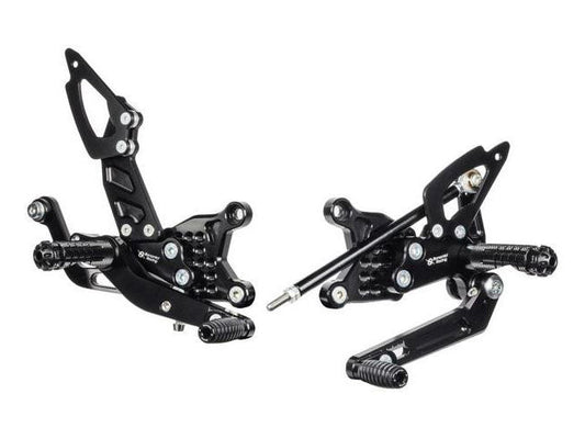 A005SR - BONAMICI RACING Aprilia RSV4 / Tuono V4 (2017+) Adjustable Rearset (racing; with brake light kit)