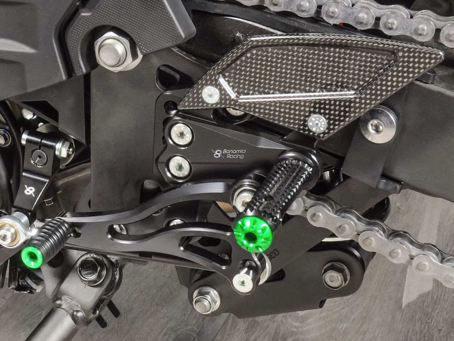 K019 - BONAMICI RACING Kawasaki Ninja 400 / 250 (2018+) Adjustable Rearset