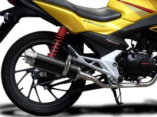 DELKEVIC Honda CB125F (15/18) Full Exhaust System with DL10 14" Carbon Silencer