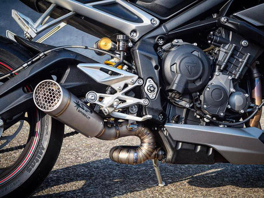 SPARK Triumph Street Triple (17/22) Titanium Semi-full 3/4 Exhaust System "Grid-O" (racing)