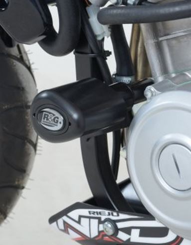 CP0349 - R&G RACING Rieju RS3 125 NKD Frame Crash Protection Sliders "Aero"