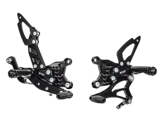 A005S - BONAMICI RACING Aprilia RSV4 / Tuono V4 (2017+) Adjustable Rearset (street; with brake light kit)