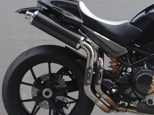 SPARK Ducati Monster S2R / S4R High Position Slip-on Exhaust "Round" (EU homologated; carbon)