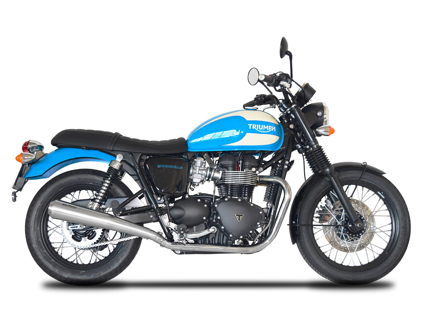 SPARK Triumph Bonneville T100 (02/16) Double Slip-on Exhaust "70's"