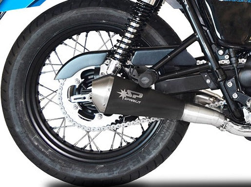 SPARK Triumph Bonneville T100 (02/16) Double Slip-on Exhaust "Megaphone" (racing)
