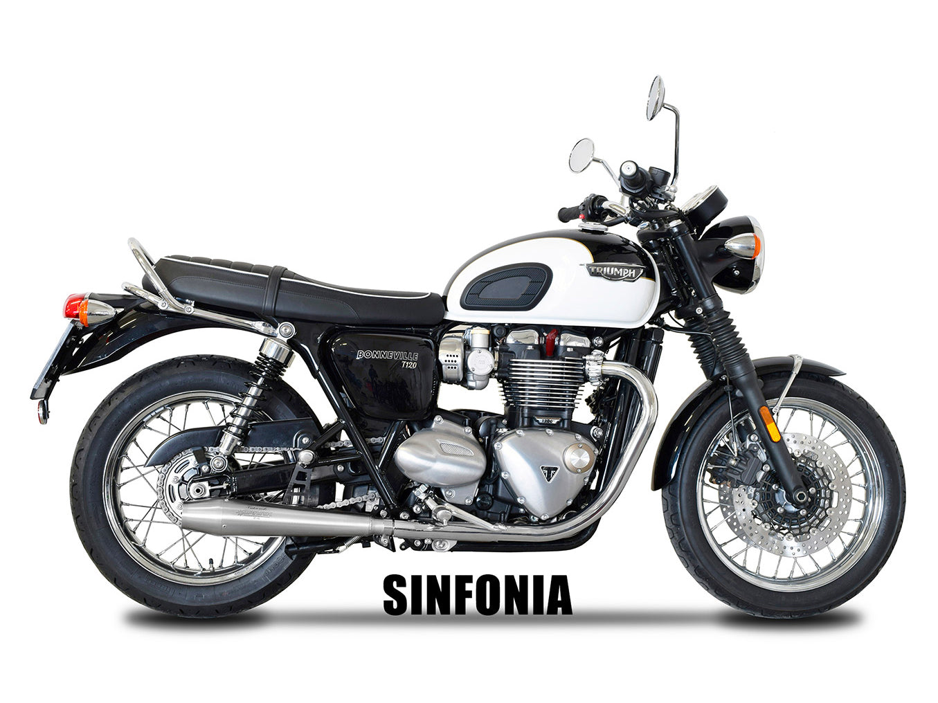 SPARK Triumph Bonneville T120 Double Slip-on Exhaust "Sinfonia" (EU homologated; polished)
