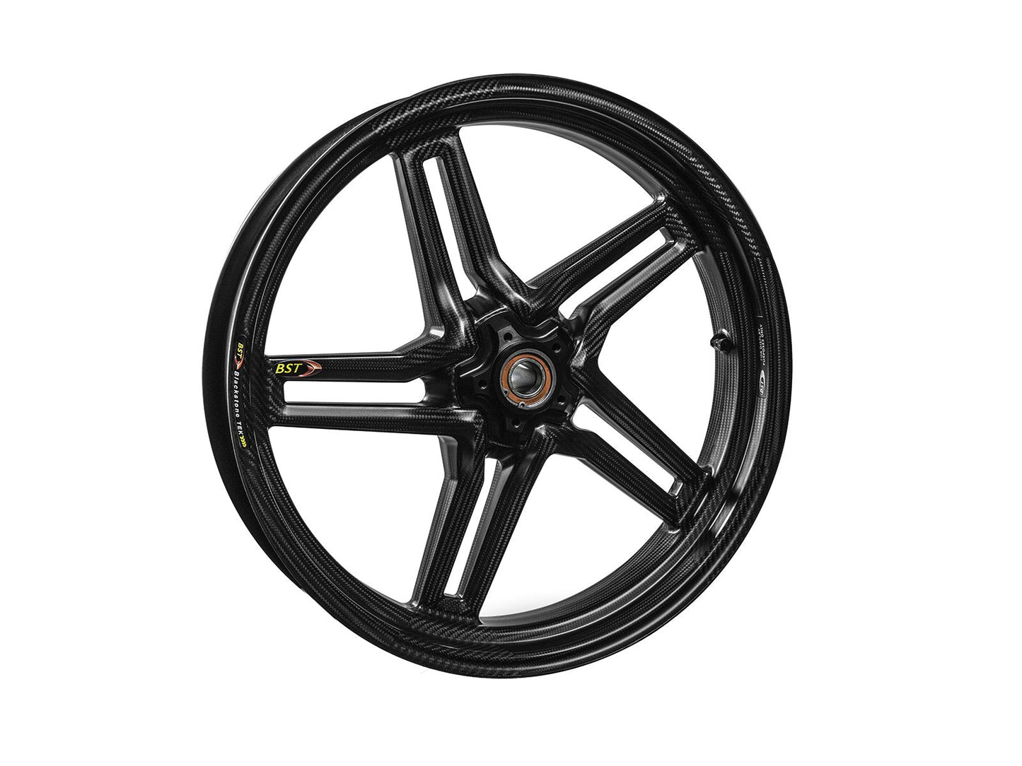 BST Ducati Panigale 1199/1299 Carbon Wheel "Rapid TEK" (front, 5 slanted spokes, black hubs)