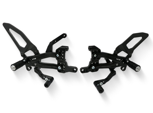 PE410 - CNC RACING Ducati Streetfighter V4 Adjustable Rearset (carbon heel guards)