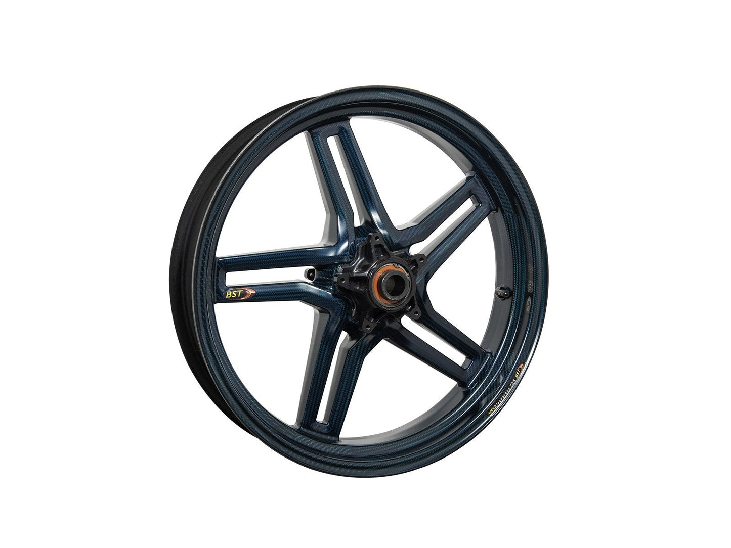 BST Ducati Panigale 1199/1299 Carbon Wheel "Rapid TEK" (front, 5 slanted spokes, black hubs)