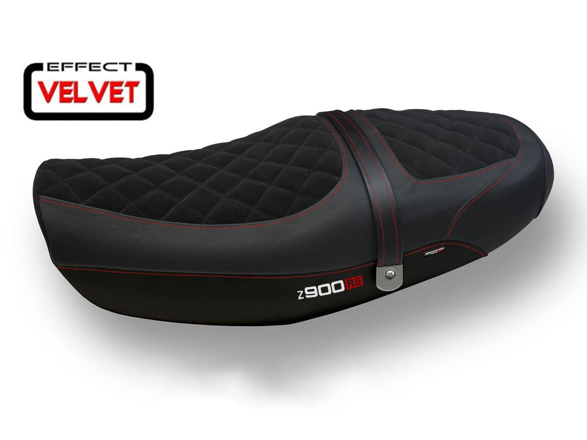 TAPPEZZERIA ITALIA Kawasaki Z900RS (2018+) Velvet Seat Cover "Natal Total Black"