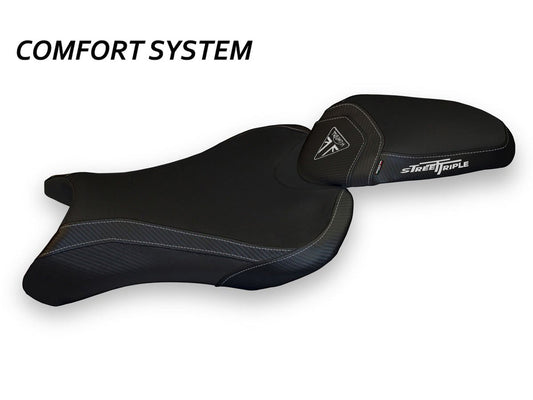 TAPPEZZERIA ITALIA Triumph Street Triple (17/22) Comfort Seat Cover "Molina Total Black"