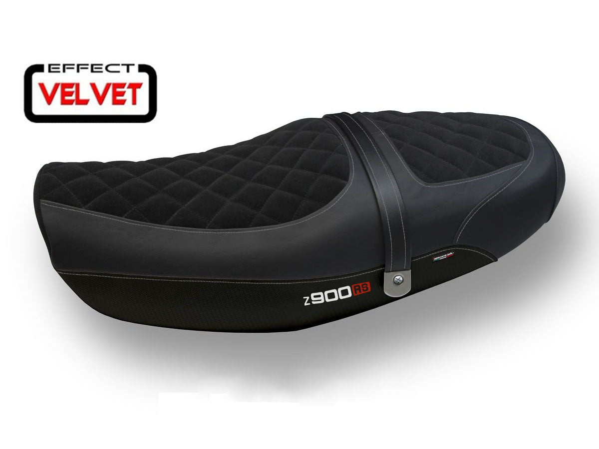 TAPPEZZERIA ITALIA Kawasaki Z900RS (2018+) Velvet Seat Cover "Natal Total Black"