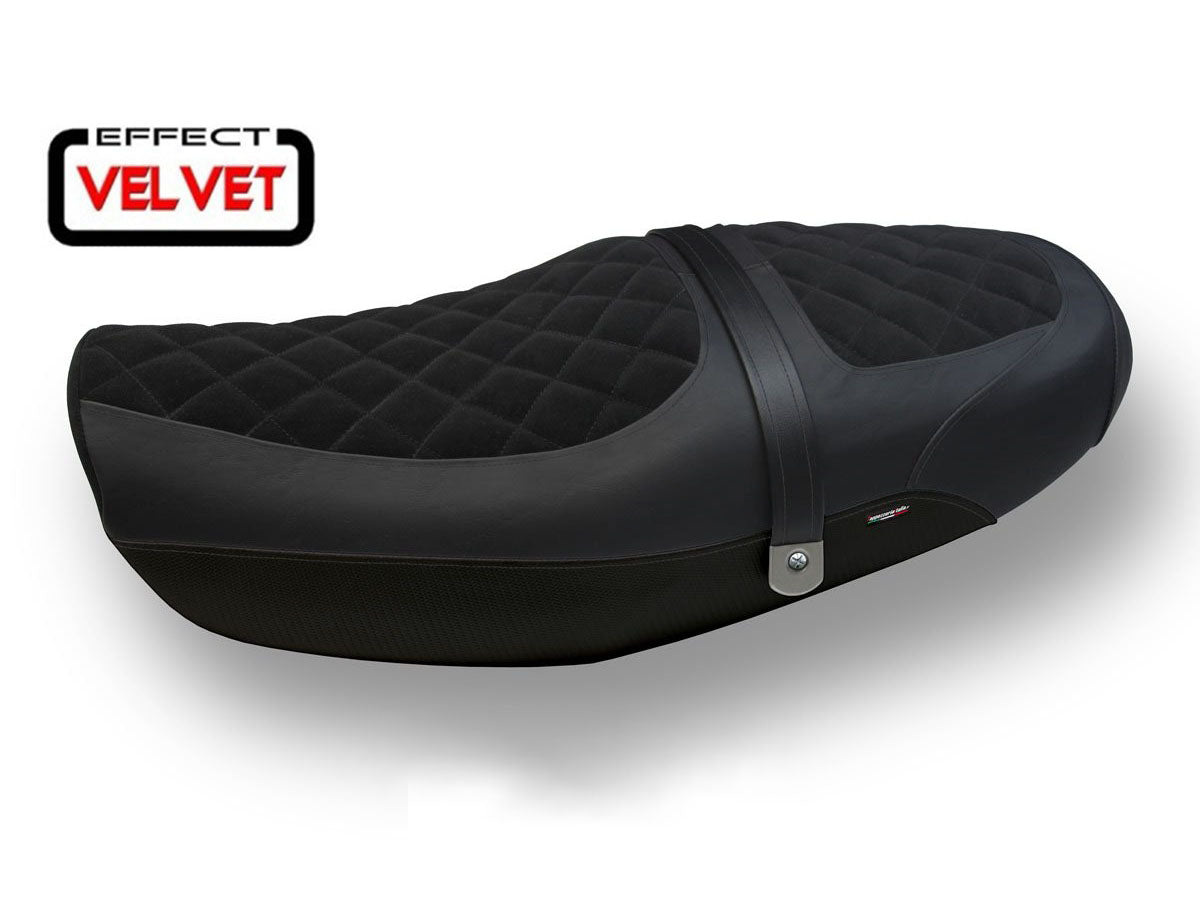 TAPPEZZERIA ITALIA Kawasaki Z900RS (2018+) Velvet Seat Cover "Natal Total Black"