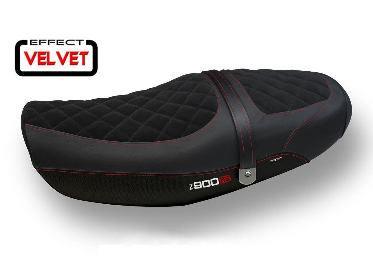 TAPPEZZERIA ITALIA Kawasaki Z900RS (2018+) Velvet Seat Cover "Natal Total Black"