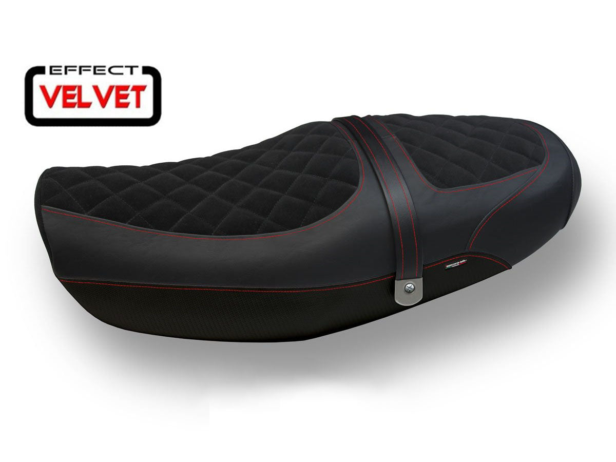 TAPPEZZERIA ITALIA Kawasaki Z900RS (2018+) Velvet Seat Cover "Natal Total Black"