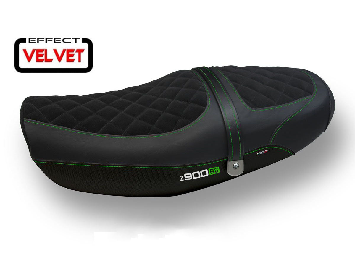 TAPPEZZERIA ITALIA Kawasaki Z900RS (2018+) Velvet Seat Cover "Natal Total Black"