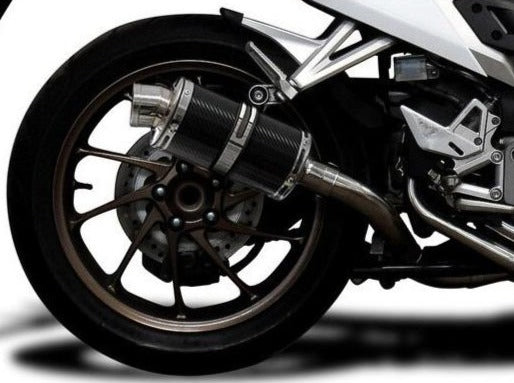 DELKEVIC Honda VFR800X / VFR800F Full Exhaust System with DS70 9" Carbon Silencer