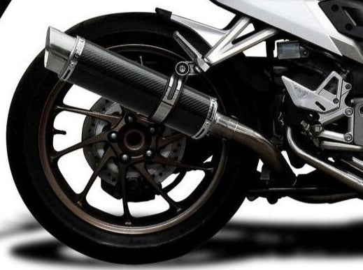 DELKEVIC Honda VFR800X / VFR800F Full Exhaust System with DL10 14" Carbon Silencer