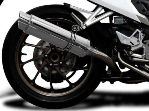 DELKEVIC Honda VFR800X / VFR800F Full Exhaust System with SL10 14" Silencer