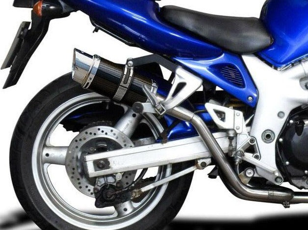 DELKEVIC Suzuki SV650 (99/02) Full Exhaust System with High Mount Mini 8" Carbon Silencers