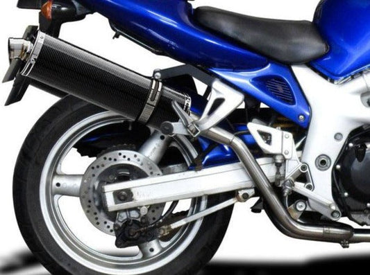 DELKEVIC Suzuki SV650 (99/02) Full Exhaust System with High Mount Stubby 18" Carbon Silencers
