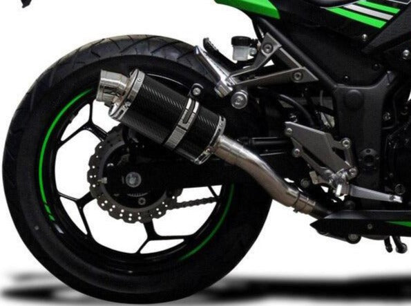 DELKEVIC Kawasaki Ninja 300 Full Exhaust System with DS70 9" Carbon Silencer