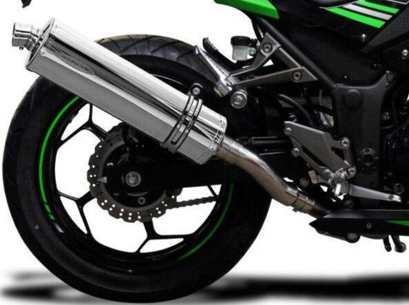 DELKEVIC Kawasaki Ninja 300 Full Exhaust System with Stubby 18" Silencer