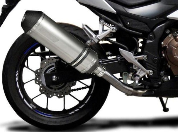 DELKEVIC Honda CB500 / CBR500R Full Exhaust System with 13.5" Titanium X-Oval Silencer