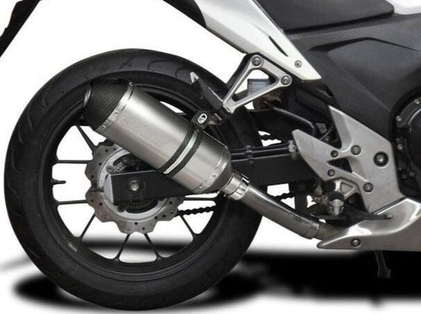 DELKEVIC Honda CB500 / CBR500R Full Exhaust System with 10" Titanium X-Oval Silencer