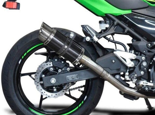 DELKEVIC Kawasaki Ninja 400 / Z400 Full Exhaust System with Mini 8" Carbon Silencer
